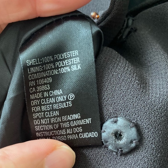 Tahari Arthur S. Levine Button Front Blazer Chiffon Cuffs With Sequins - Picture 15 of 16